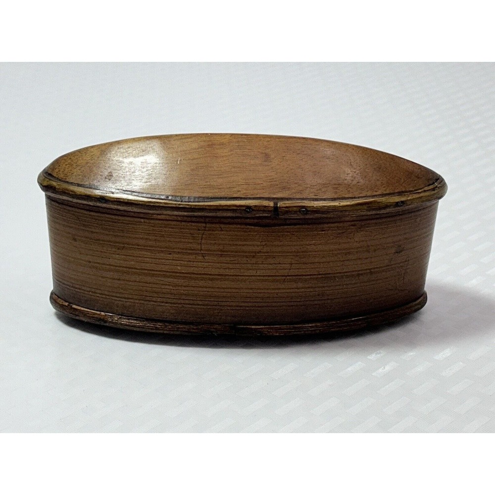 Thai‎ AKHA Hill Tribe Bamboo Mulberry Wood Oval Tobacco Box 2.5” - Picture 13 of 13
